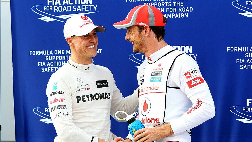 Jenson Button raste bisher zu 13 Grand-Prix-Siegen, Schumacher hat bereits 91, Foto: Sutton