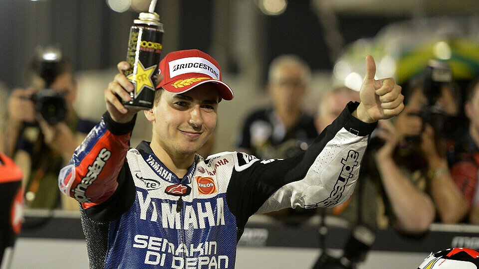 Jorge Lorenzo jubelte über den ersten Saisonsieg, Foto: Yamaha Factory Racing