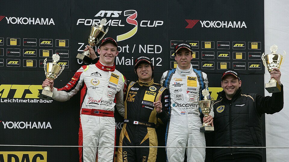 Kimiya Sato siegte vor Mitchell Gilbert und Dennis van de Laar, Foto: Formel 3 Cup