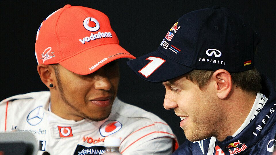 Sebastian Vettel schätzt Lewis Hamilton als harte Konkurrenz um den Titel ein, Foto: Sutton