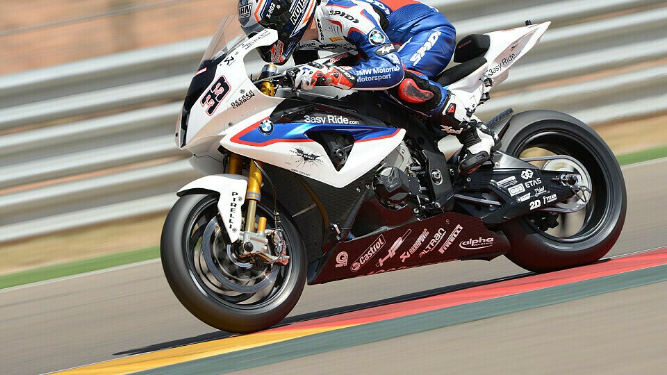Nach starken Trainingsleistungen konnte sich Marco Melandri schließlich noch den Sieg im zweiten Rennen von Aragon sichern, Foto: BMW Motorrad