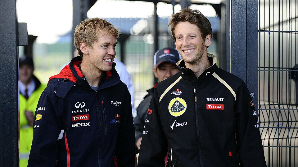 Vettel blieb bislang von Grosjean verschont, Foto: Sutton