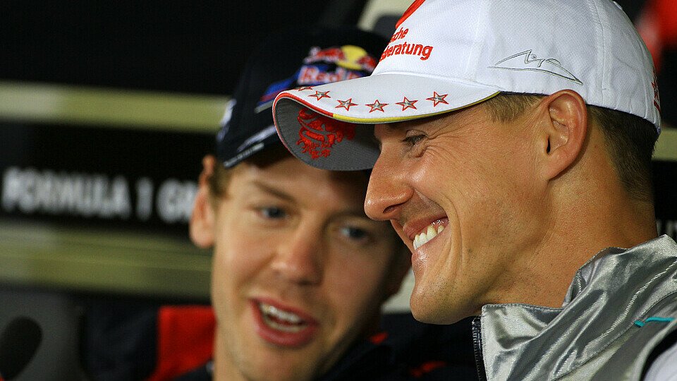 Sebastian Vettel betrachtet Michael Schumacher als Freund, Foto: Sutton