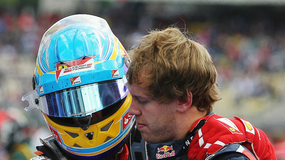 Sebastian Vettel und Fernando Alonso: Beide waren bisher zweimal Weltmeister, Foto: Red Bull