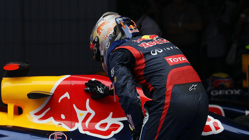 Bringt offenbar Glück: Vettel streichelt seine Abbey, Foto: Sutton