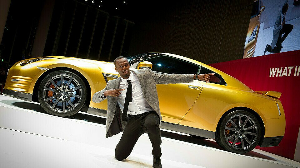 Usain Bolt posiert für einen guten Zweck, Foto: Nissan