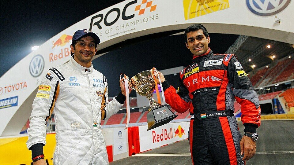 Narain Karthikeyan und Karun Chandhok schrieben Indien als ersten Sieger des neuen ROC Asia in die Geschichtsbücher, Foto: Race of Champions