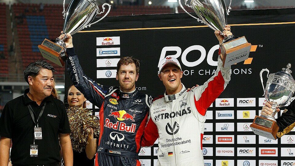 Beide sind erfolgreich - mehr gibts für Michael Schumacher nicht zu sagen, Foto: Race of Champions
