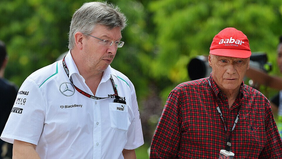 Niki Lauda und Ross Brawn sprechen nach der Saison, Foto: Sutton