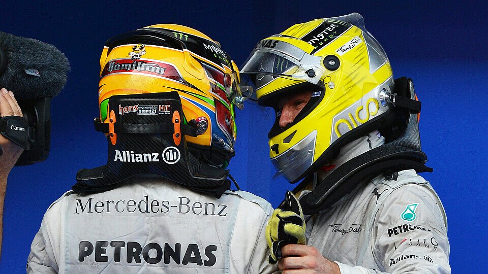 Kein böses Blut zwischen Lewis Hamilton und Nico Rosberg, Foto: Sutton