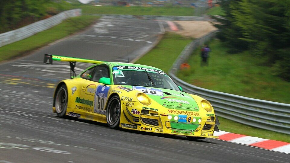 Der Porsche 911 GT3 R des Manthey-Teams beim 24-Stunden-Rennen am Ring, Foto: Patrick Funk