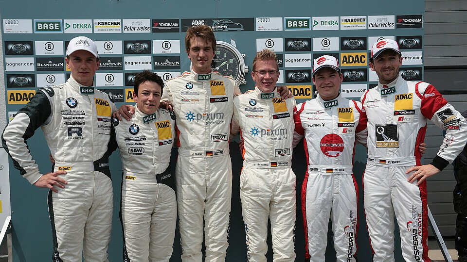 Vier BMW- und zwei Audi-Piloten teilten sich das Podest auf dem Sachsenring, Foto: ADAC GT Masters