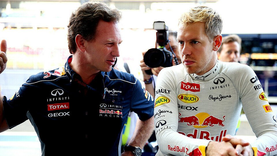 Mit Christian Horner hat Sebastian Vettel eine starke Schulter zum Anlehnen, Foto: Red Bull