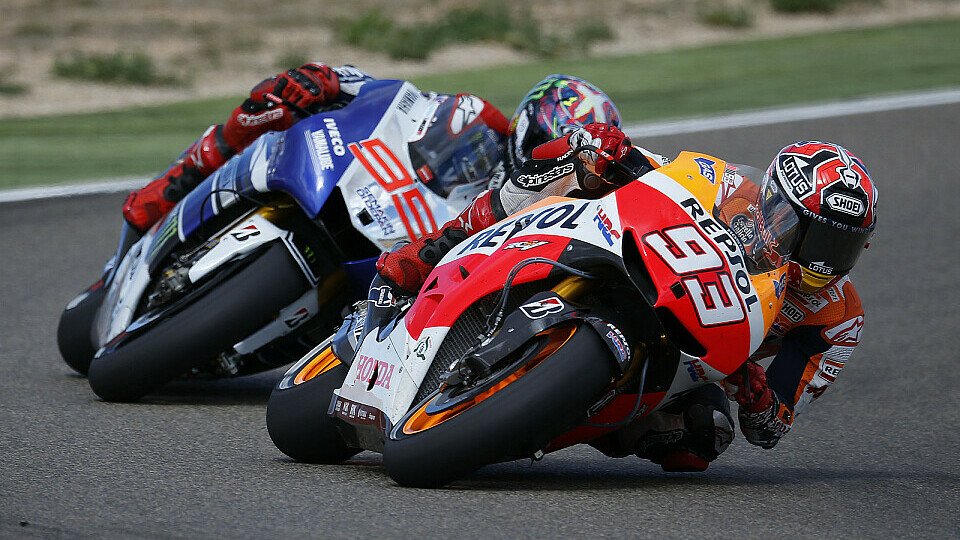 Unzählige Male duellierten sich Marquez und Lorenzo in dieser Saison auf der Strecke, Foto: Honda