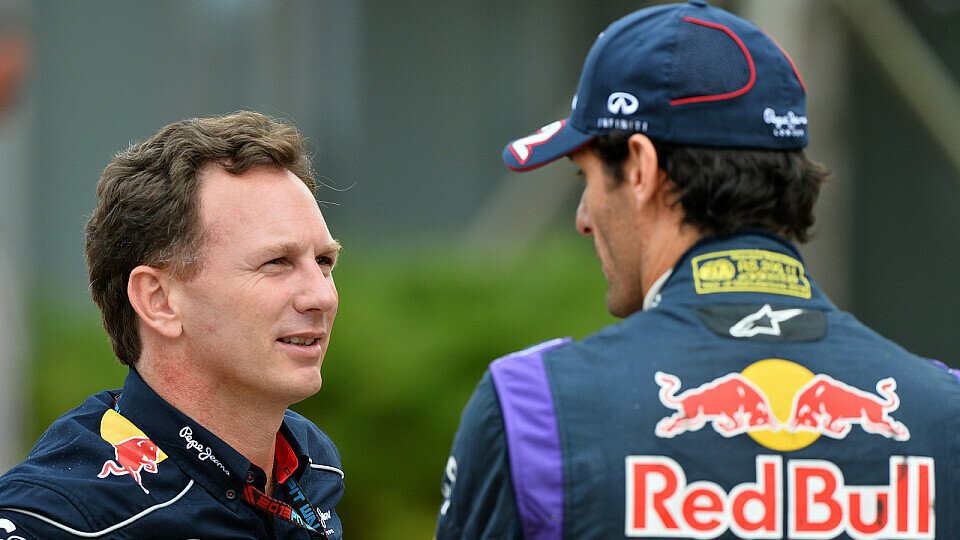Nicht einer Meinung: Mark Webber und Christian Horner, Foto: Sutton
