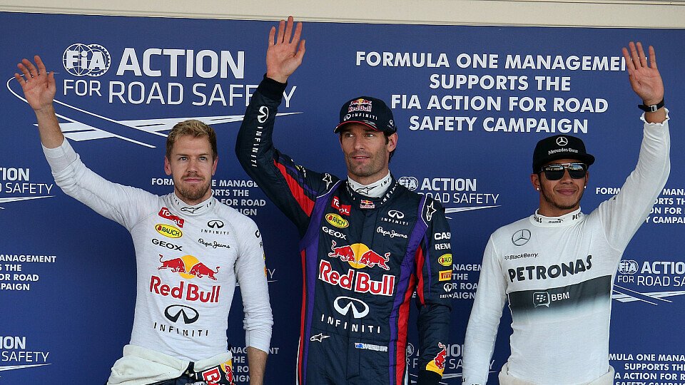 Hamilton startet aus Reihe zwei hinter Webber und Vettel, Foto: Sutton