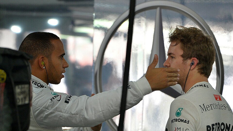 Nico Rosberg und Lewis Hamilton verstehen sich gut, sind aber keine engen Freunde, Foto: Sutton