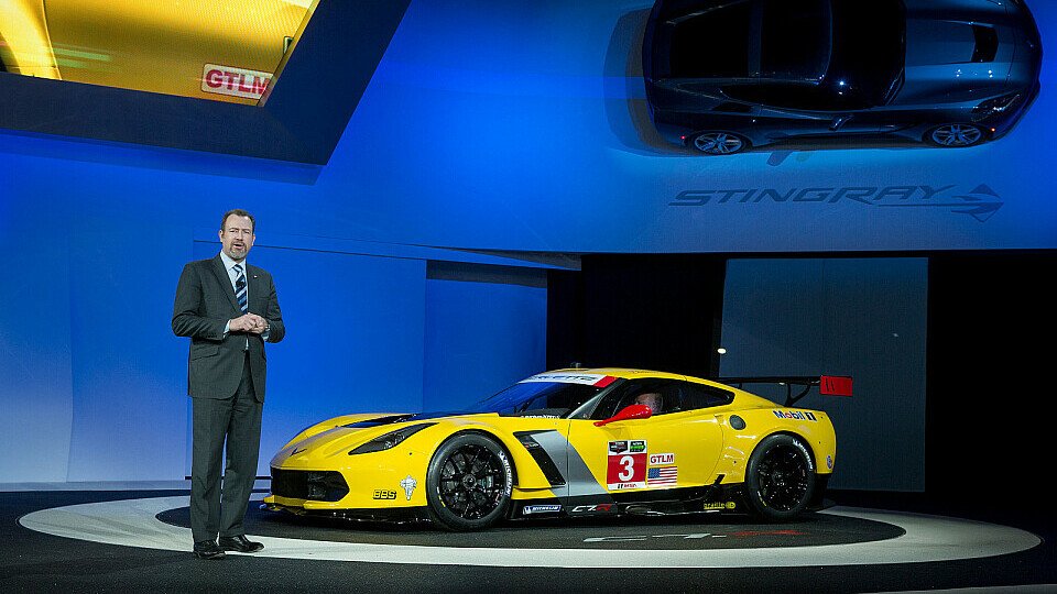 Die Präsentation der neuen Rennsport-Corvette auf der Detroit Auto Show, Foto: Chevrolet
