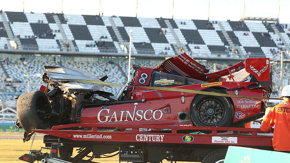 Memo Gidleys Daytona-Prototyp nach dem Unfall, Foto: Sutton