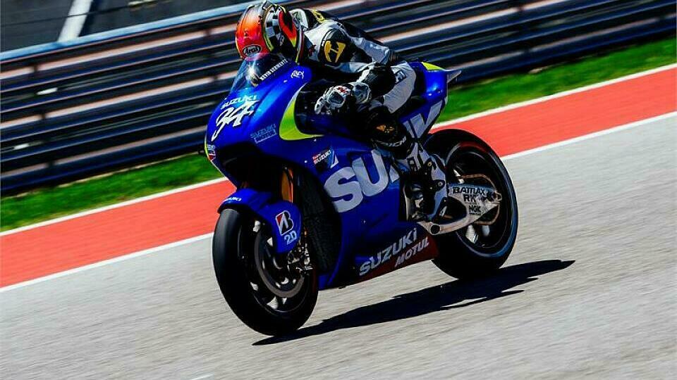 Kevin Schwantz schwang sich auf dem Circuit of the Americas wieder auf eine MotoGP-Suzuki, Foto: Suzuki