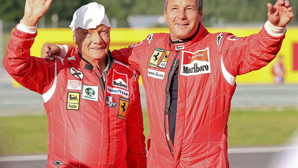 Ah, da sind welche: Niki Lauda und Gerhard Berger 2014 in Spielberg, Foto: Red Bull/GEPA