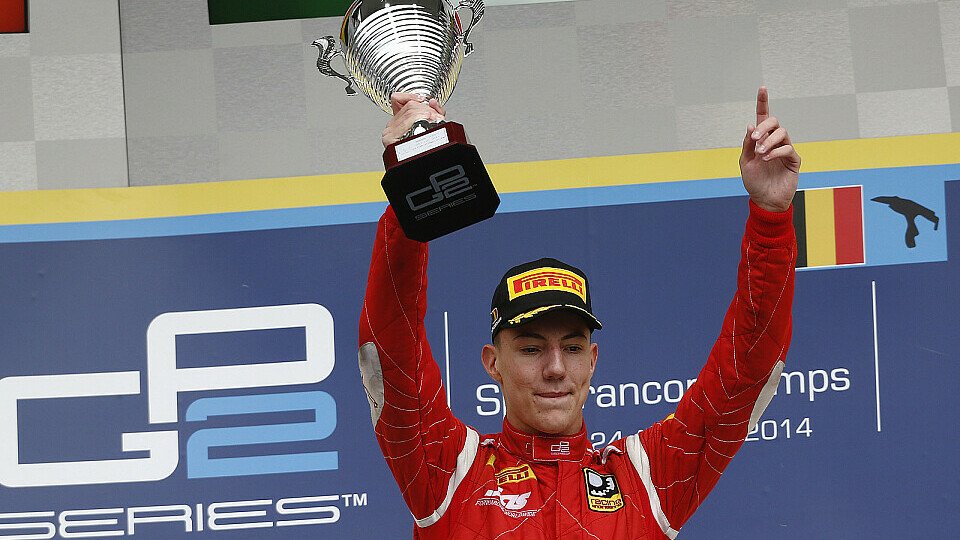 Sein erster Sieg in der GP2-Serie: Raffaele Marciello auf dem obersten Podest in Spa., Foto: GP2