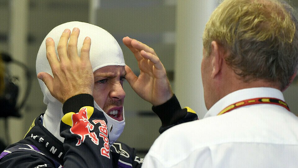 Sebastian Vettel ärgert sich über seine Fehler, Foto: Sutton