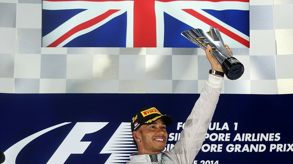 Hamilton gewann das Rennen in Singapur verdient, Foto: Sutton