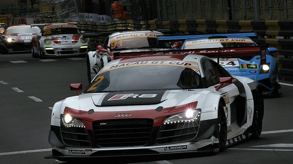 Viel PS und wenig Platz: Die bulligen GT3-Boliden wollen auf den Straßen Macaus präzise bewegt werden, Foto: Audi