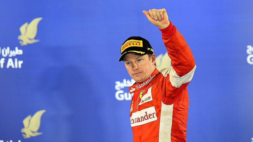 Kimi Räikkönen bejubelte in Bahrain sein erstes Podium seit seiner Ferrari-Rückkehr, Foto: Ferrari