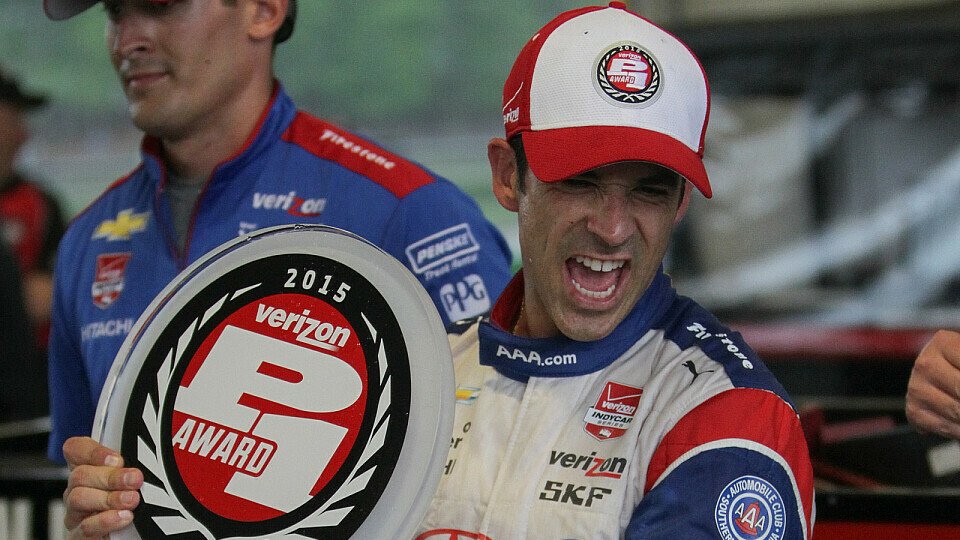 Helio Castroneves sicherte sich den Pole Award in Alabama, Foto: IndyCar