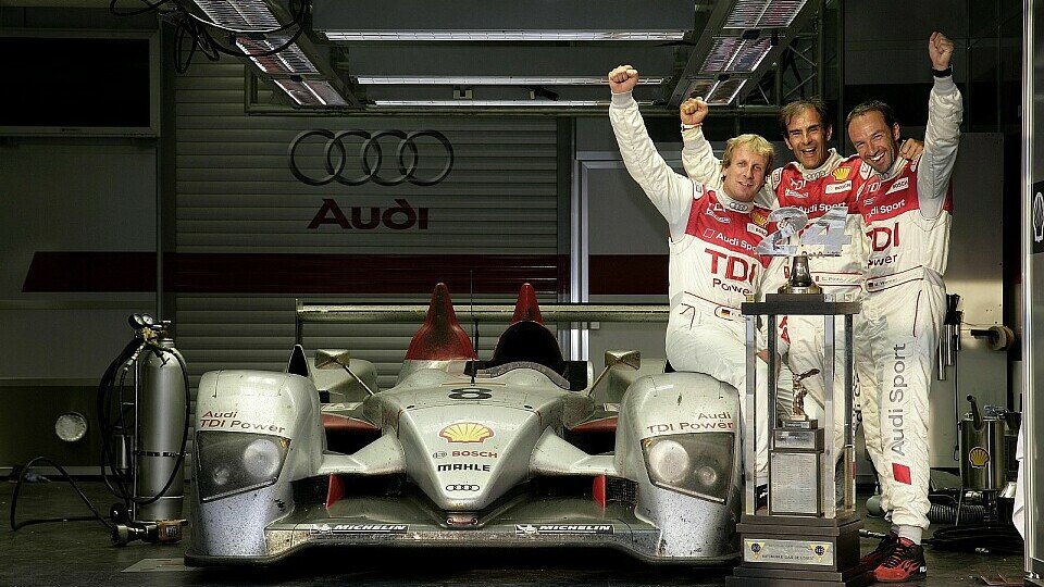 Frank Biela, Emanuele Pirro und Marco Werner besorgten den ersten Diesel-Sieg in Le Mans überhaupt, Foto: Audi