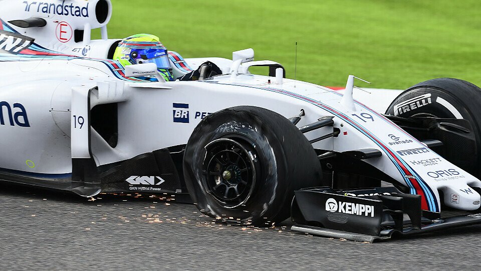 Massa musste sich auf drei Rädern zurückschleppen, Foto: Sutton