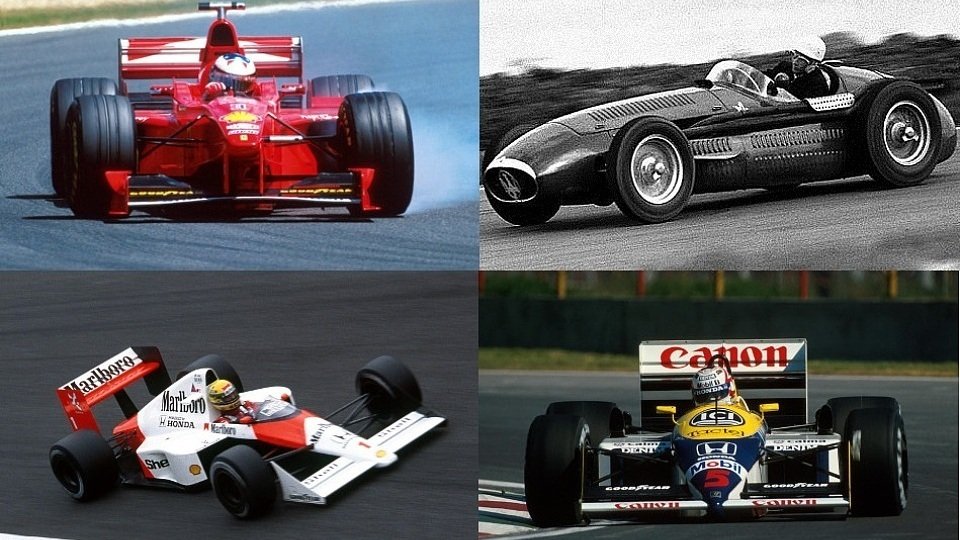 Michael Schumacher, Stirling Moss, Ayrton Senna und Nigel Mansell sind mehfache Vize-Weltmeister, Foto: Sutton