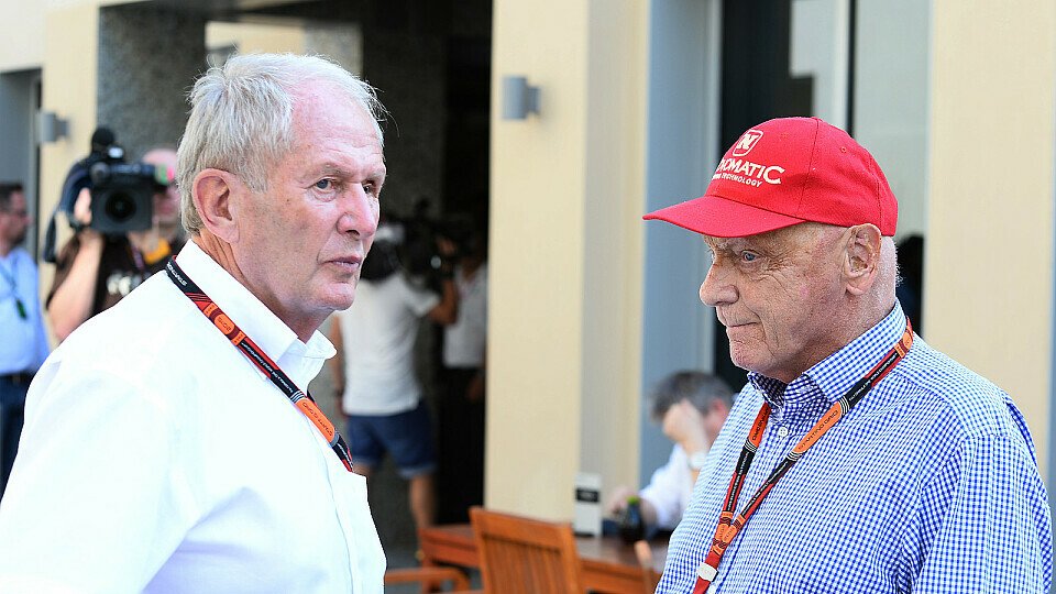 Dr. Helmut Marko ist mittlerweile daran gewöhnt, Niki Lauda zu gratulieren, Foto: Sutton