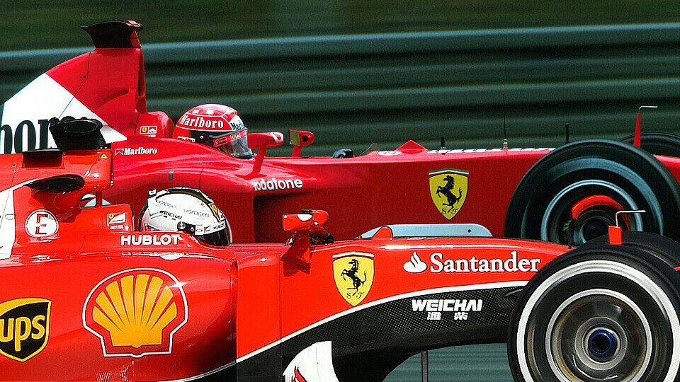Sebastian Vettel und Michael Schumacher - Ferrari ist nicht die einzige Parallele in ihren Karrieren, Foto: Sutton/Motorsport-Magazin.com