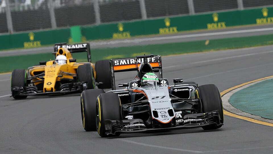 2016 fuhr Hülkenberg im Force India noch weit vor seinem zukünftigen Arbeitgeber Renault, Foto: Sutton