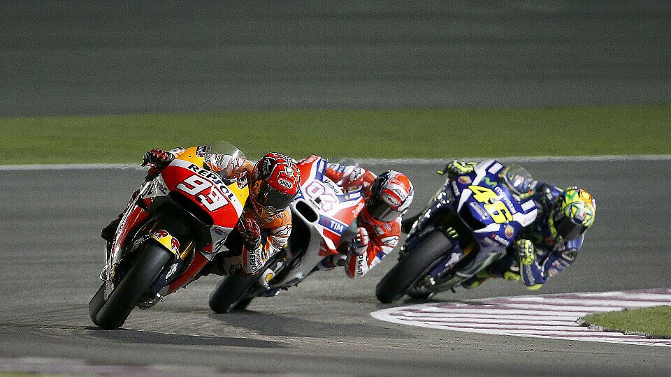 Rossi konnte im Katar-GP nur hinter Marquez, Dovizioso und Lorenzo herfahren, Foto: Repsol Media