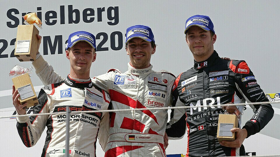 Red Bull Ring: Christian Engelhart gewinnt vor Matteo Cairoli und Jeffrey Schmidt, Foto: Porsche