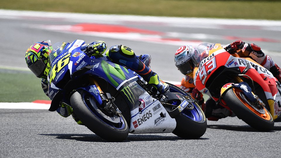 Rossi zeigte Marquez über weite Strecken des Rennens das Hinterrad, Foto: Yamaha