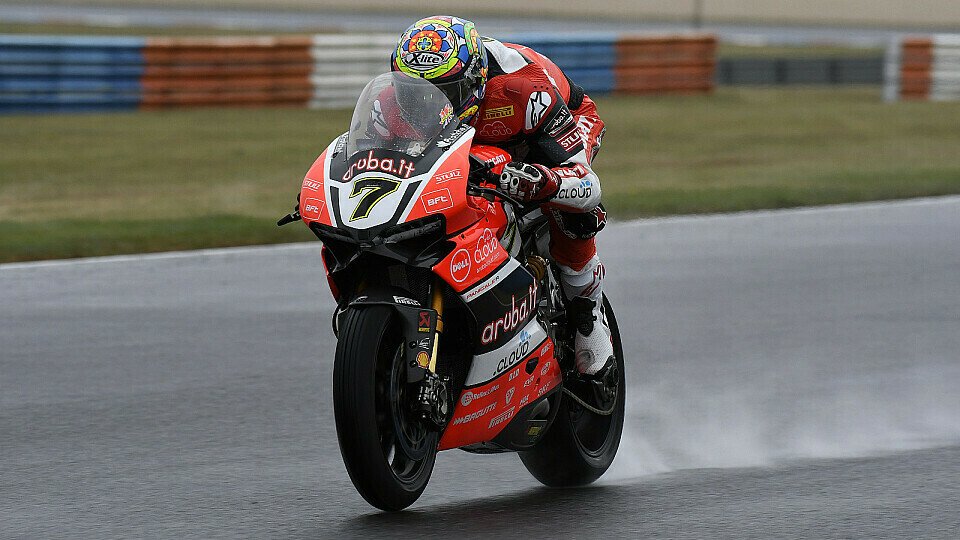 Chaz Davies behielt auf nasser Fahrbahn die Nerven, Foto: Ducati