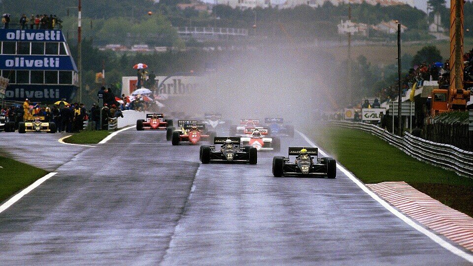 In Portugal siegte Ayrton Senna erstmals in der Formel 1, Foto: Sutton