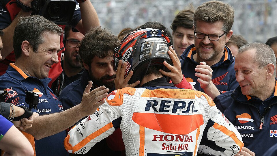 Marc Marquez konnte sich nach dem Rennen in Austin wieder feiern lassen, Foto: HRC