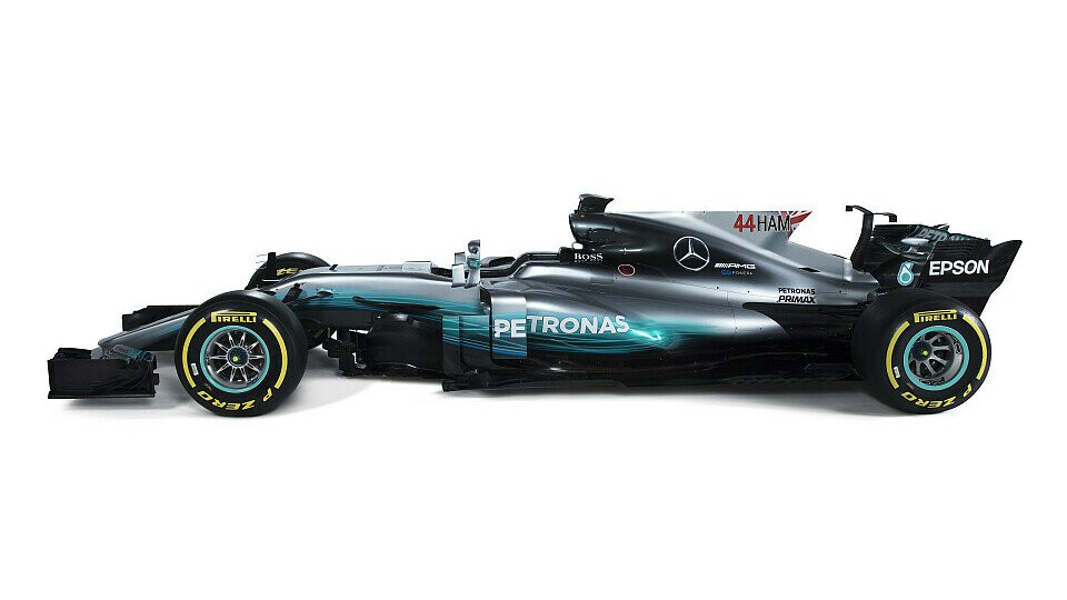 Mercedes zeigt als erstes F1-Team wie die neuen Startnummern und Fahrernamen an der Seite aussehen, Foto: Mercedes-Benz