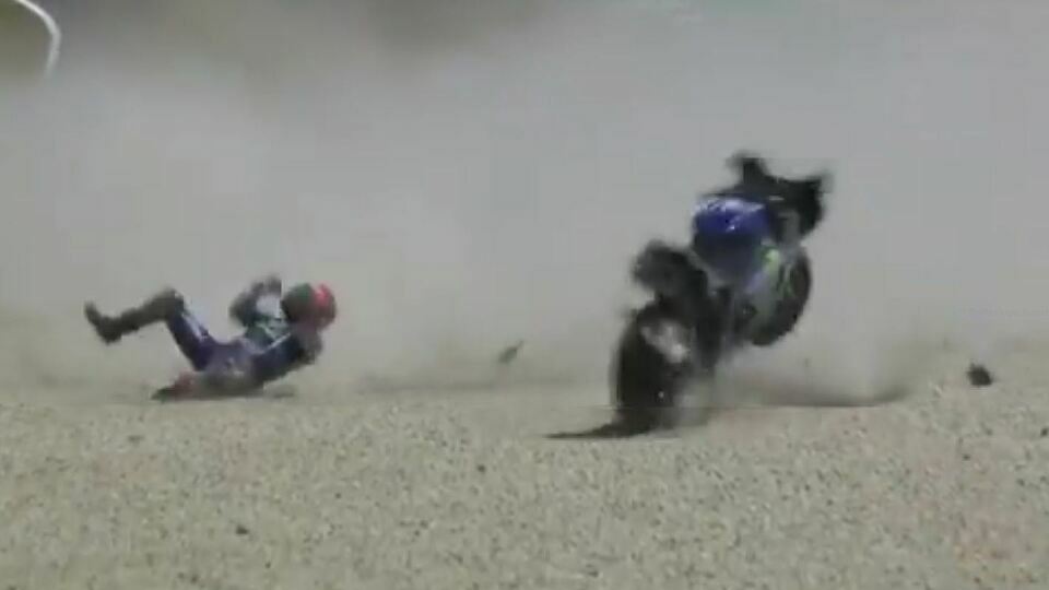 Maverick Vinales kam bei diesem Abflug glimpflich davon, Foto: MotoGP/Screenshot