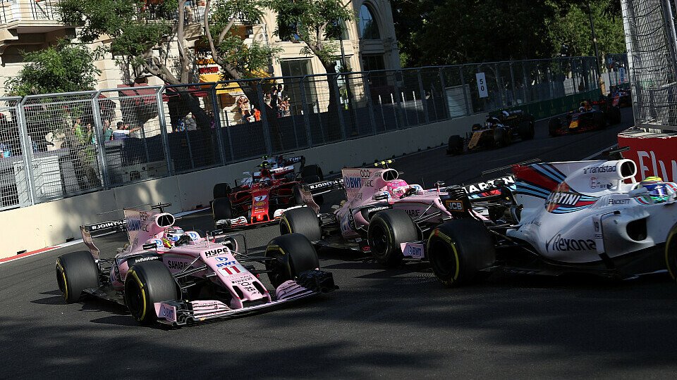 In Baku eskalierte das Teamduell bei Force India, Foto: Sutton