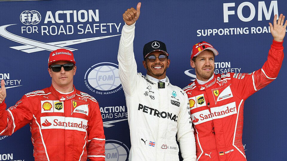 Lewis Hamilton, Kimi Räikkönen und Sebastian Vettel haben alle Grund, sich Chancen auf den Sieg in Silverstone auszurechnen, Foto: Sutton