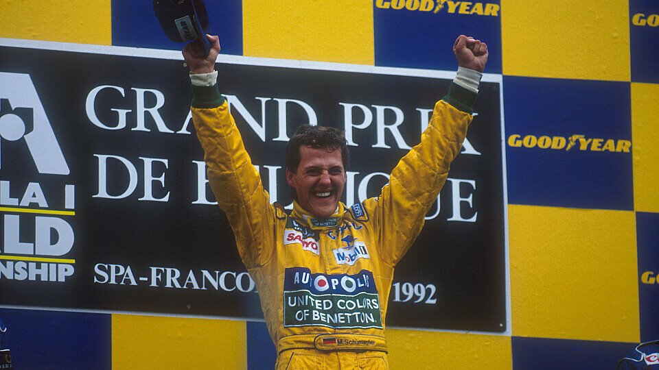 Michael Schumacher legte 1992 mit seinem ersten Formel-1-Sieg in Spa den Grundstein für seine unvergleichliche Karriere, Foto: LAT