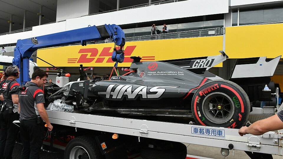 Romain Grosjeans Qualifying endete mal wieder auf dem Abschlepp-Truck, Foto: Sutton