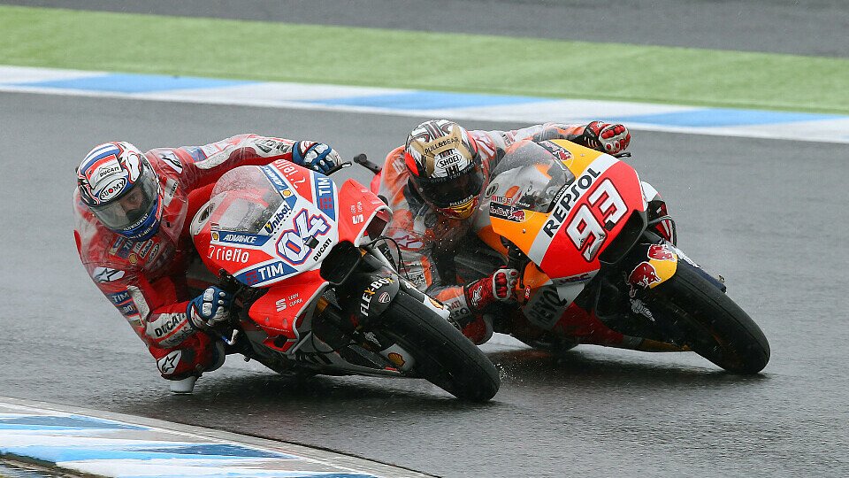 Dovizioso und Marquez jagten sich 24 Runden lang um den Twin Ring von Motegi, Foto: Repsol